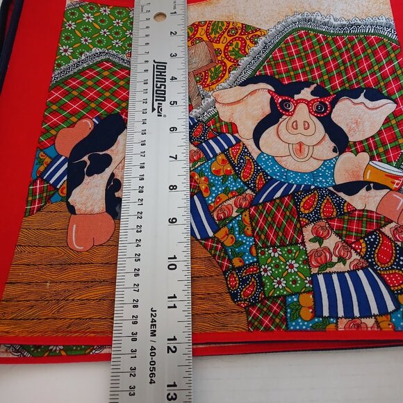 Pig Colorful Cloth Placemats Set of 4 - Picture 5 of 6